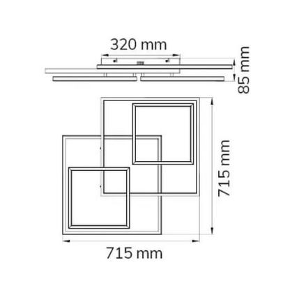 Wofi 10644 - Lámpara de techo LED regulable VISO LED/62W/230V