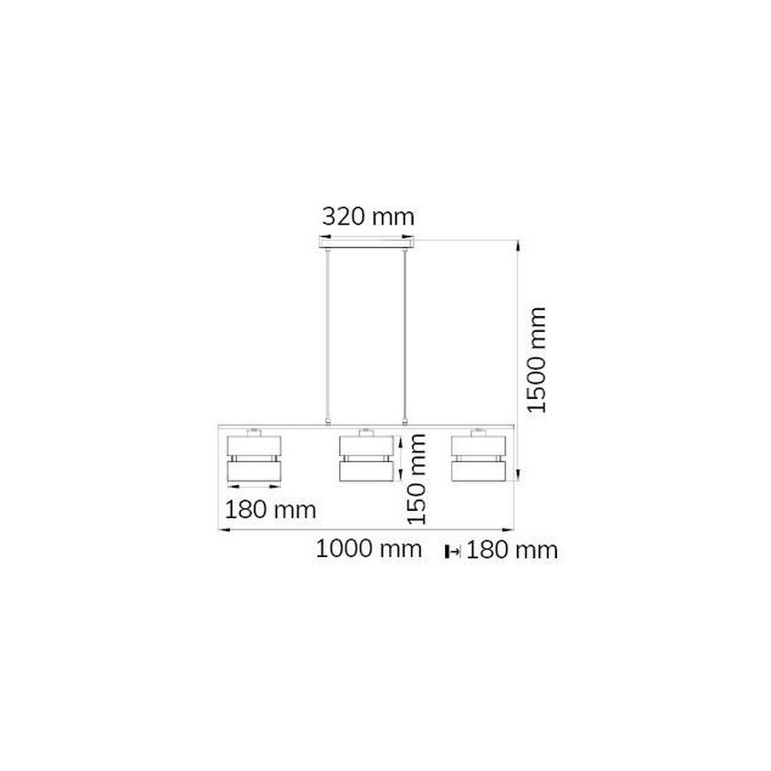 Wofi 11254 - Lámpara colgante BELLE 3xE27/42W/230V