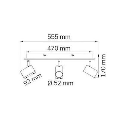 Wofi 11591 - Foco LED empotrable BALI 3xGU10/5W/230V + 2xLED/6W/230V 3000K