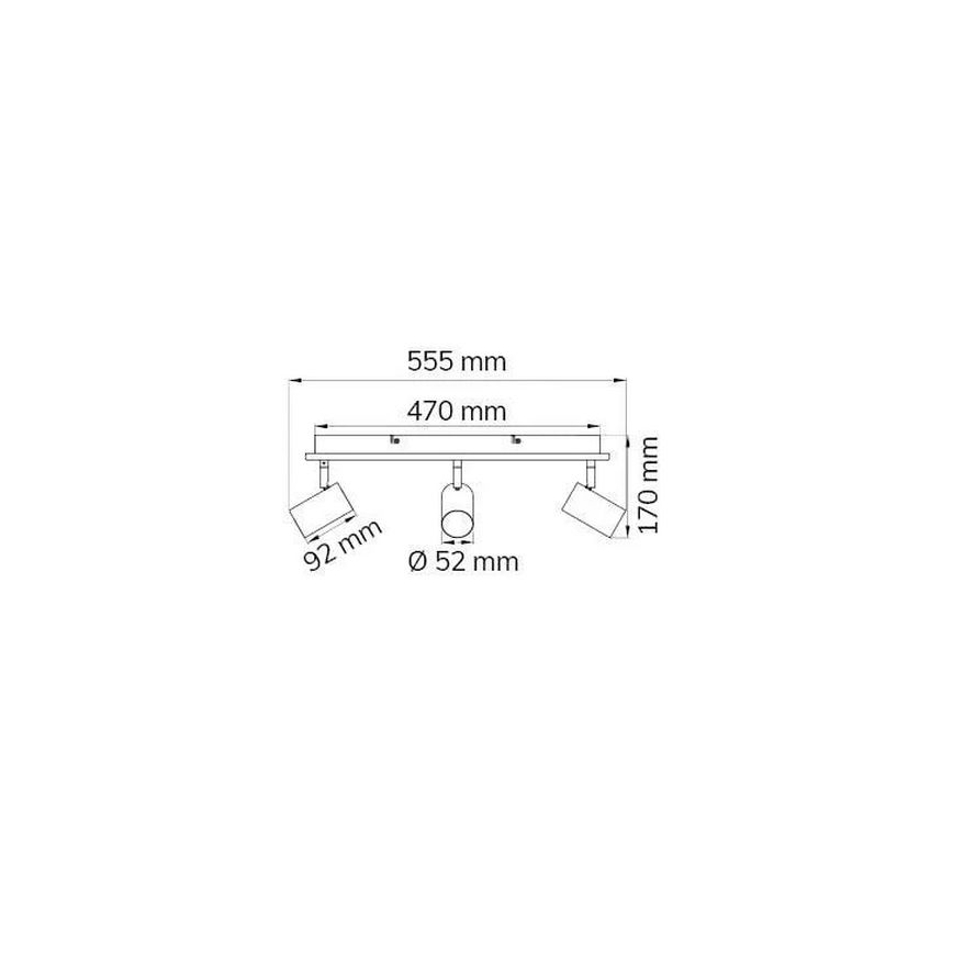 Wofi 11591 - Foco LED empotrable BALI 3xGU10/5W/230V + 2xLED/6W/230V 3000K