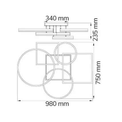 Wofi 11981 - Lámpara de techo LED regulable VAASA LED/80W/230V