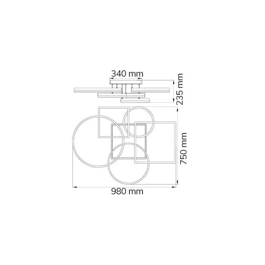 Wofi 11981 - Lámpara de techo LED regulable VAASA LED/80W/230V