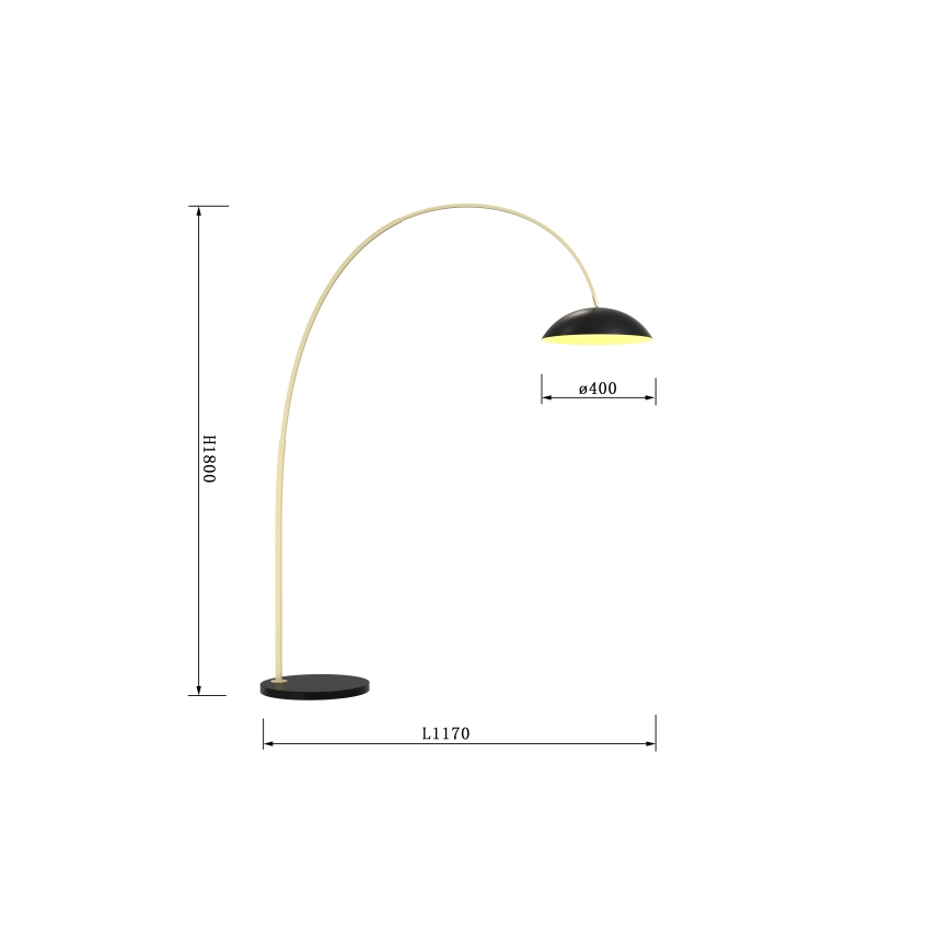 Wofi 3001-104 - Lámpara de pie LED regulable ROSCOFF LED/21W/230V negro/dorado
