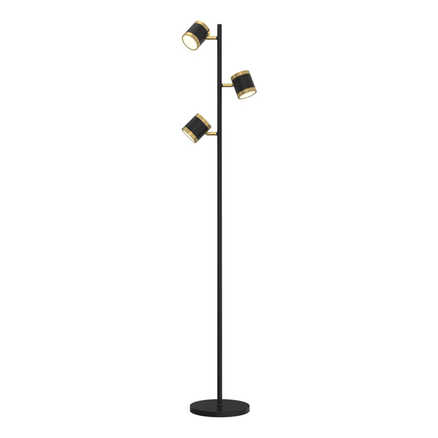 Wofi 3003-304S - Lámpara de pie LED regulable TOULOUSE LED/21W/230V negro/dorado