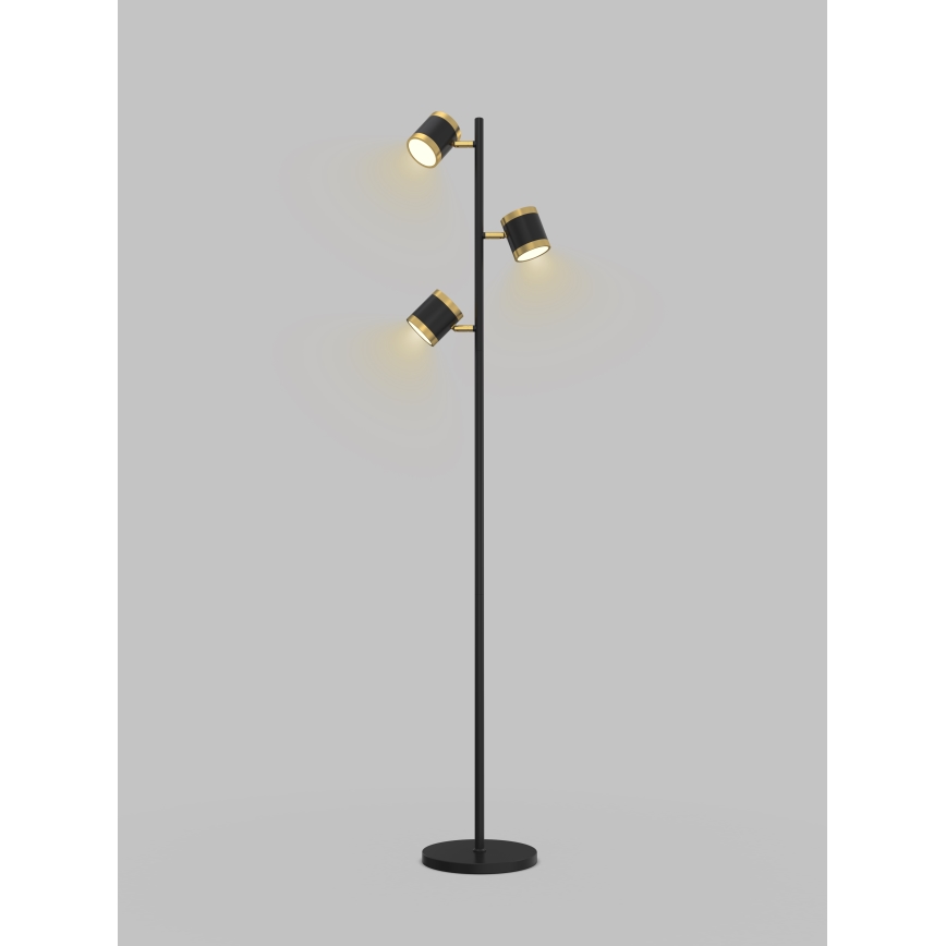 Wofi 3003-304S - Lámpara de pie LED regulable TOULOUSE LED/21W/230V negro/dorado