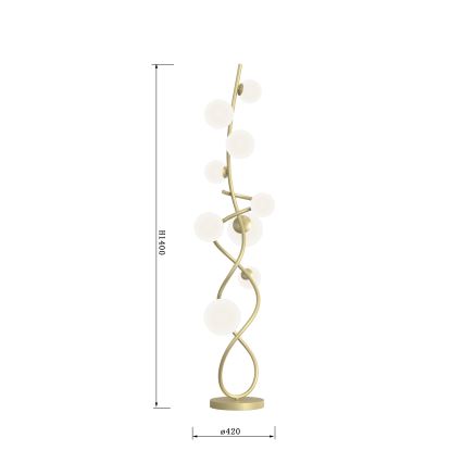 Wofi 3014-901 - Lámpara LED de pie NANCY 9xG9/3,5W/230V dorado/blanco