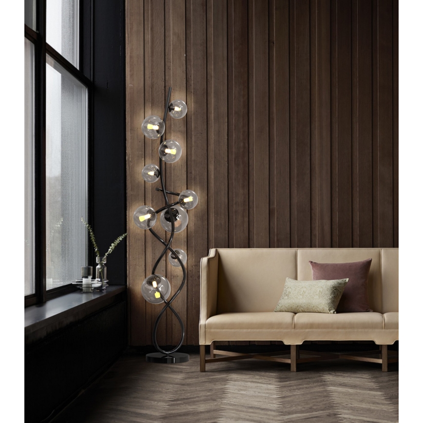 Wofi 3014-905 - Lámpara LED de pie NANCY 9xG9/3,5W/230V cromo negro