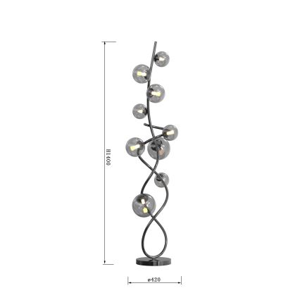 Wofi 3014-905 - Lámpara LED de pie NANCY 9xG9/3,5W/230V cromo negro