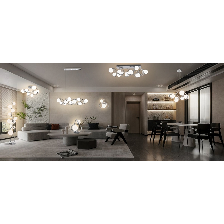 Wofi 3014-907 - Lámpara LED de pie NANCY 9xG9/3,5W/230V cromo brillante