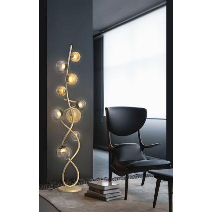 Wofi 3015-904 - Lámpara LED de pie METZ 9xG9/3,5W/230V dorado/gris