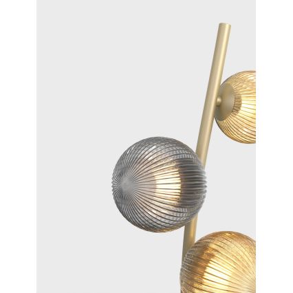 Wofi 3015-904 - Lámpara LED de pie METZ 9xG9/3,5W/230V dorado/gris