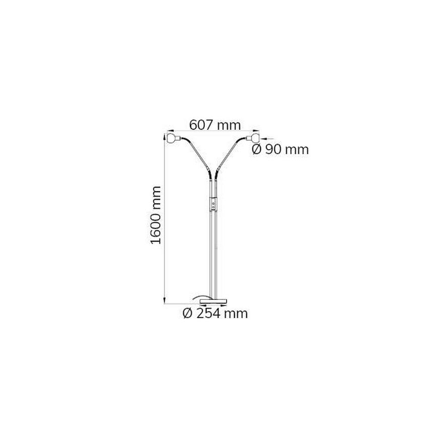 Wofi 307102640000 - Lámpara de pie LED regulable NOIS 2xLED/5W/230V