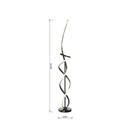 Wofi 3134-105 - Lámpara de pie LED regulable INDIGO LED/31W/230V cromo negro