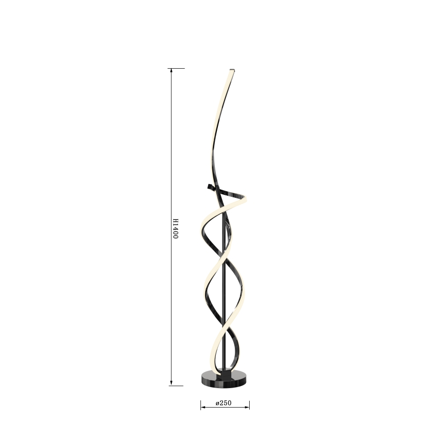 Wofi 3134-105 - Lámpara de pie LED regulable INDIGO LED/31W/230V cromo negro