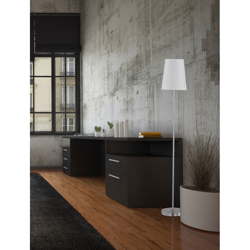 Wofi 3329.01.06.6000 - Lámpara de pie FYNN 1xE27/60W/230V blanco