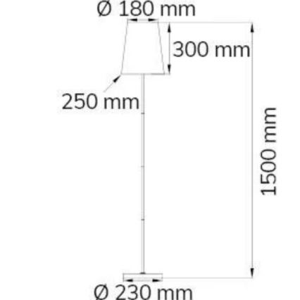 Wofi 3329.01.06.6000 - Lámpara de pie FYNN 1xE27/60W/230V blanco