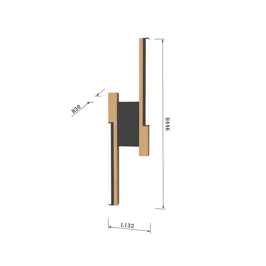 Wofi 4031-206- aplique de pared LED regulable PALERMO 11W/230V madera de caucho