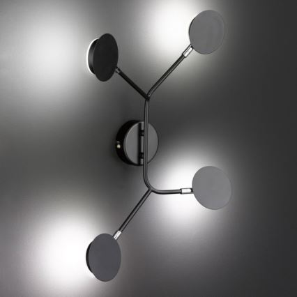 Wofi 446604109000 - Aplique LED BELIZE 4xLED/5W/230V 3000K negro
