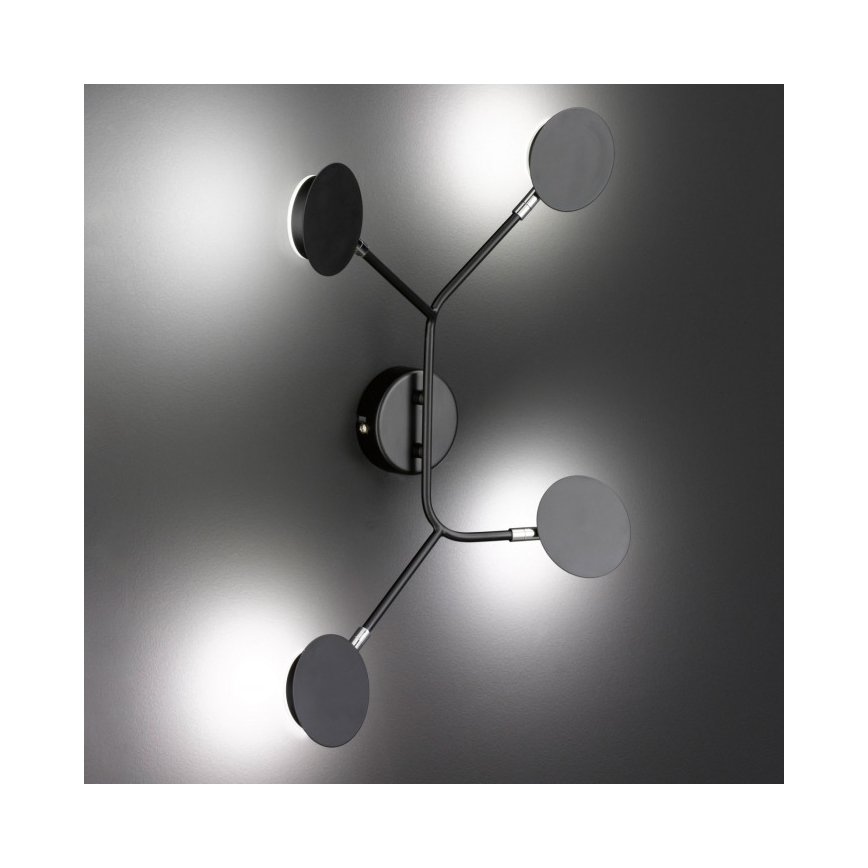 Wofi 446604109000 - Aplique LED BELIZE 4xLED/5W/230V 3000K negro