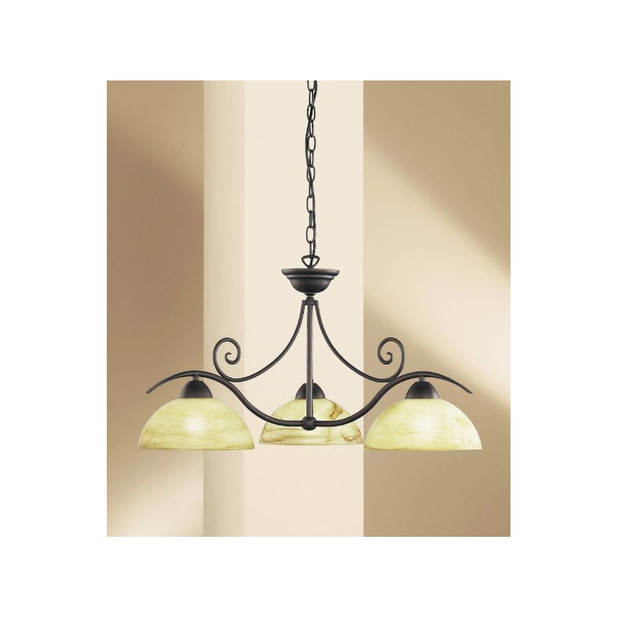 Wofi 5128.03.09.0000 - Lámpara colgante con cadena LACCHINO 3xE27/60W/230V