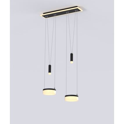 Wofi 6054-502 - Lámpara de araña LED regulable JESSE LED/21W/230V negro