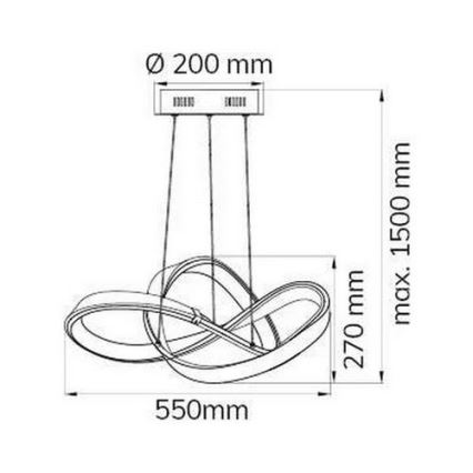 Wofi 6134.01.88.9000 - Lámpara de araña LED regulable sobre cable INDIGO LED/44W/230V