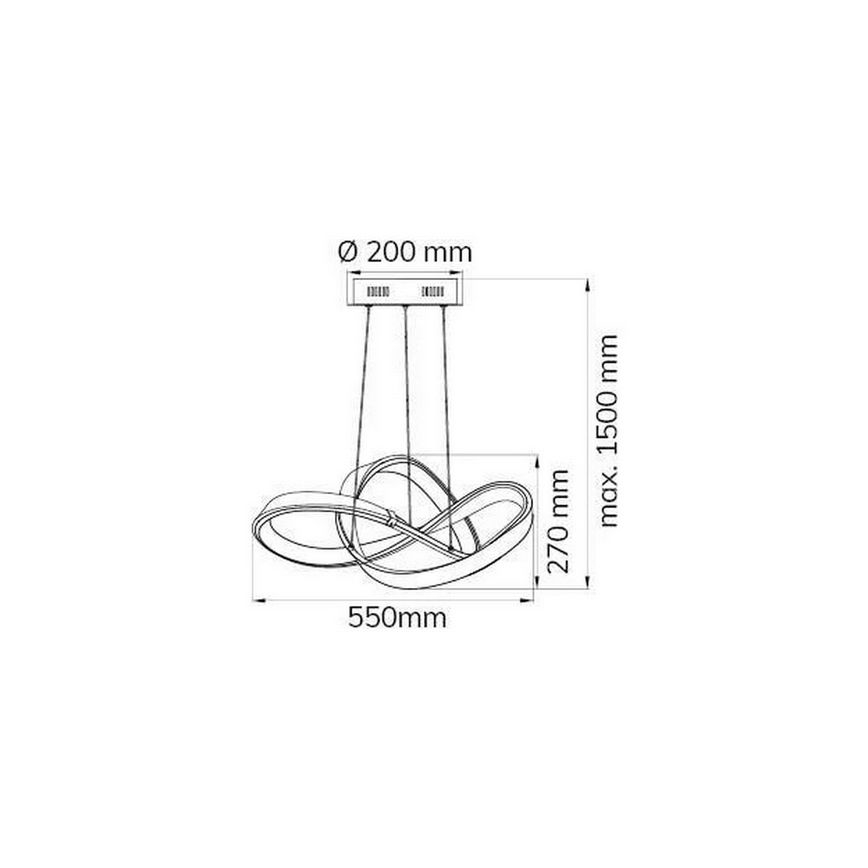 Wofi 6134.01.88.9000 - Lámpara de araña LED regulable sobre cable INDIGO LED/44W/230V