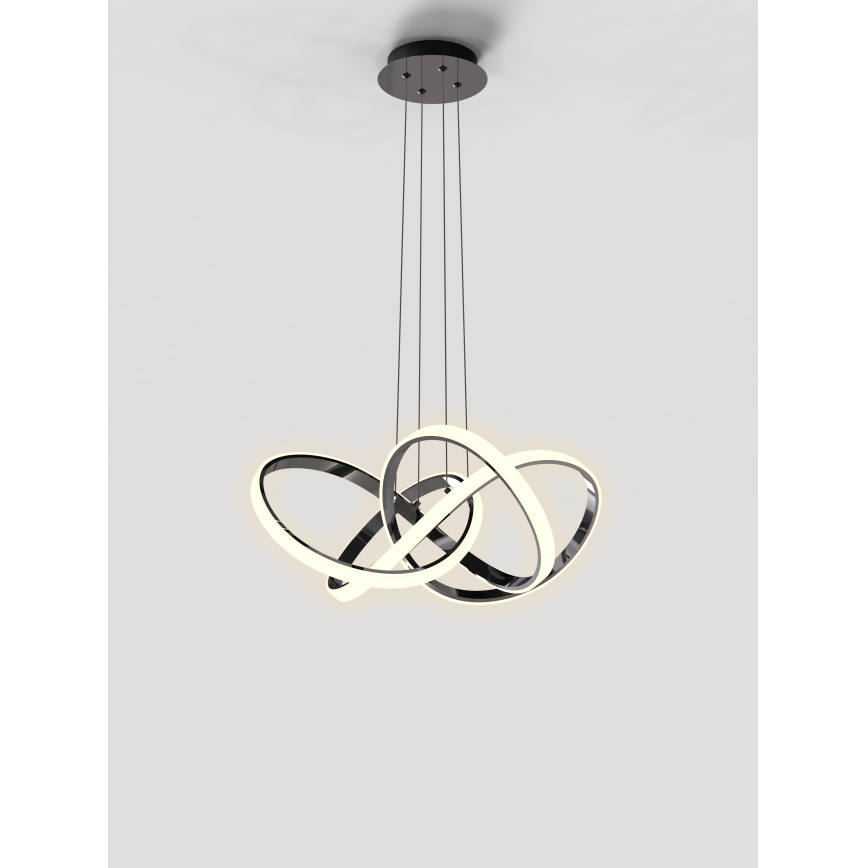 Wofi 6134-105L - Lámpara de araña LED regulable INDIGO LED/50W/230V negro/cromo brillante