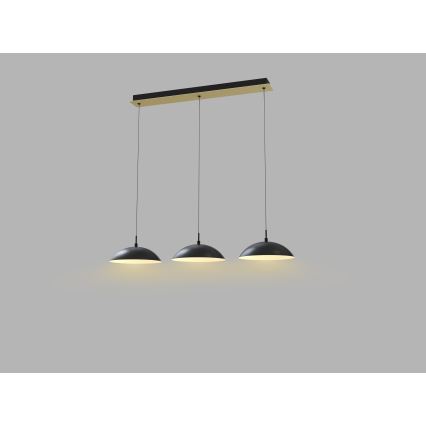 Wofi 7001-304 - Lámpara de araña LED regulable ROSCOFF LED/29W/230V negro/dorado