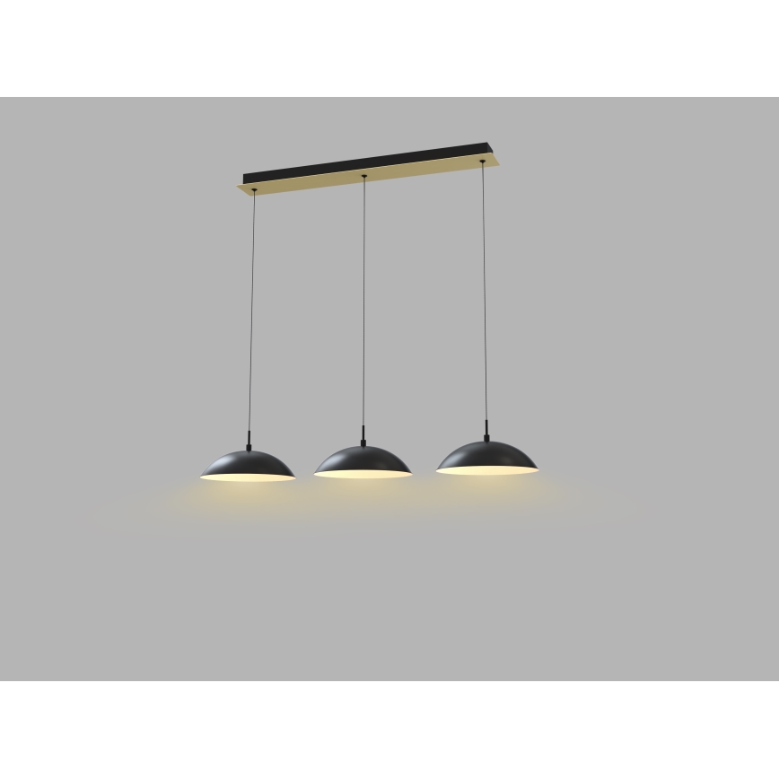 Wofi 7001-304 - Lámpara de araña LED regulable ROSCOFF LED/29W/230V negro/dorado