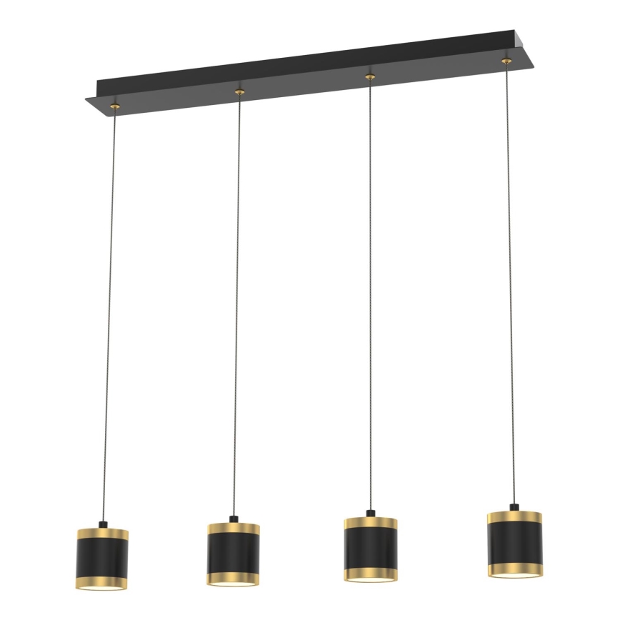 Wofi 7003-404 - Lámpara de araña LED regulable TOULOUSE LED/34W/230V negro/dorado