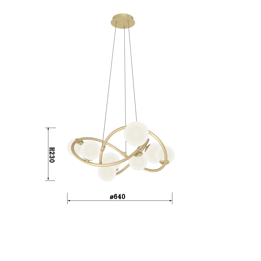 Wofi 7014-801 - Lámpara LED colgante NANCY 8xG9/3,5W/230V dorado/blanco