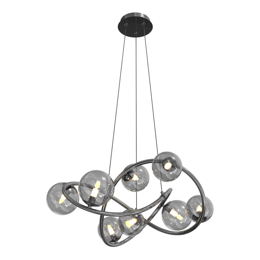 Wofi 7014-805 - Lámpara LED colgante NANCY 8xG9/3,5W/230V negro/cromo brillante