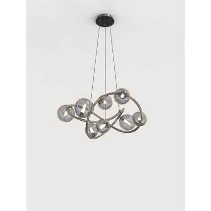 Wofi 7014-805 - Lámpara LED colgante NANCY 8xG9/3,5W/230V negro/cromo brillante