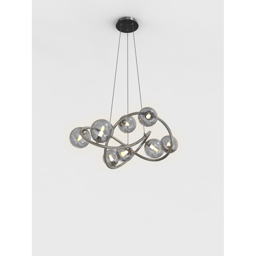 Wofi 7014-805 - Lámpara LED colgante NANCY 8xG9/3,5W/230V negro/cromo brillante