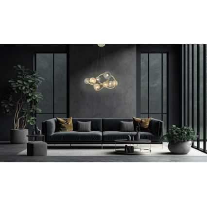 Wofi 7015-804 - Lámpara LED colgante METZ 8xG9/3,5W/230V dorado/gris