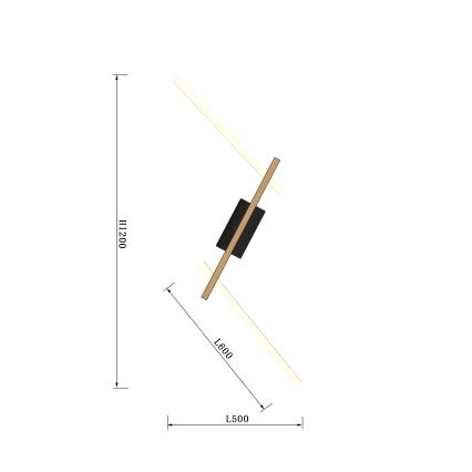 Wofi 7021-306 - Aplique LED regulable RIMINI LED/40W/230V marrón/negro
