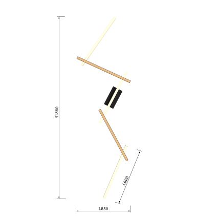 Wofi 7021-506 - Aplique LED regulable RIMINI LED/57W/230V marrón/negro