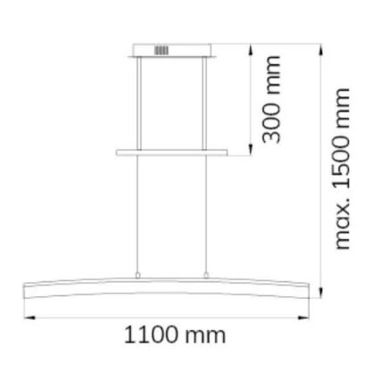 Wofi 7230.01.64.6000 - Lámpara de araña LED regulable FERROL LED/28W/230V