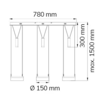 Wofi 7263.06.54.6000 - Lámpara de araña LED regulable JETTE 3xLED/7,5W/230V + 3xLED/1W