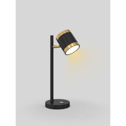 Wofi 8003-104S - Lámpara de mesa LED regulable TOULOUSE LED/10W/230V negro/dorado