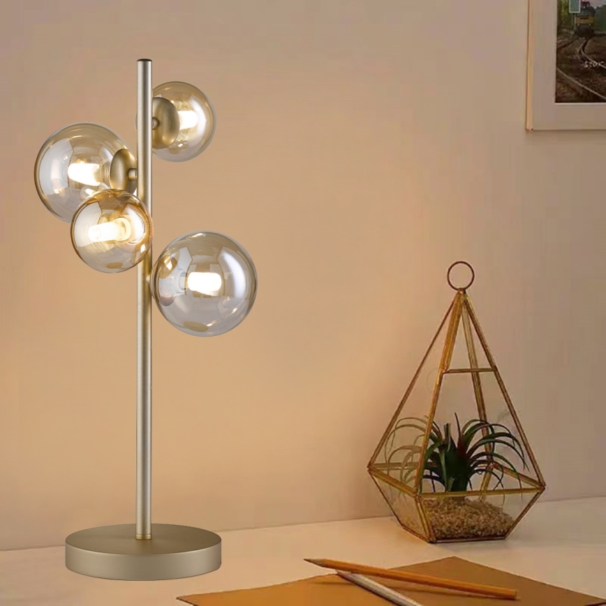Wofi 8014.04.14.9000 - Lámpara de mesa LED VILLA 4xG9/3W/230V dorada