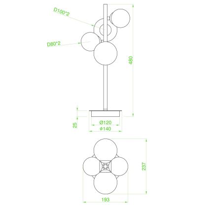 Wofi 8014.04.24.9000 - Lámpara de mesa LED VILLA 4xG9/3W/230V negra