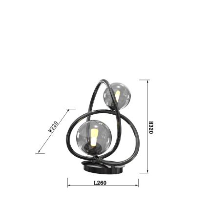 Wofi 8014-205 - Lámpara de mesa LED NANCY 2xG9/3,5W/230V negro/cromo brillante