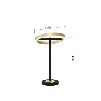 Wofi 8016-104 - Lámpara de mesa LED táctil regulable BREST LED/10,5W/230V negro/dorado