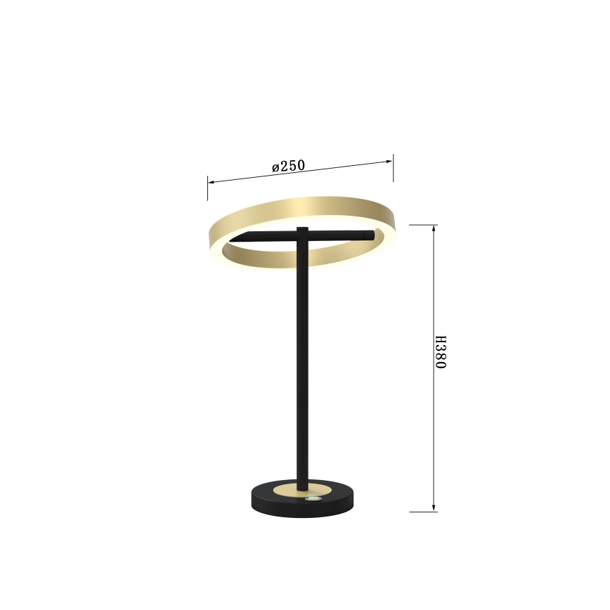 Wofi 8016-104 - Lámpara de mesa LED táctil regulable BREST LED/10,5W/230V negro/dorado
