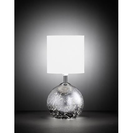Wofi 8149.02.70.6006 - Lámpara de mesa CARMEN 1xE14/40W/230V + 1xG9/10W plata