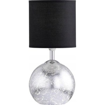 Wofi 8149.02.70.6010 - Lámpara de mesa CARMEN 1xE14/40W/230V negra/plateada