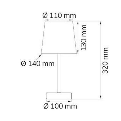 Wofi 832401060000 - Lámpara de mesa CESENA 1xE14/42W/230V blanco