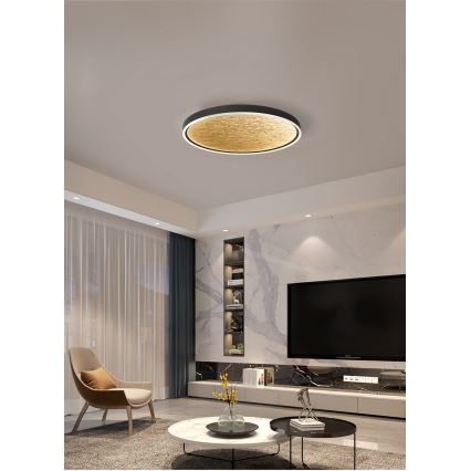 Wofi 9002-104L - Plafón LED regulable BORDEAUX LED/60W/230V negro/dorado